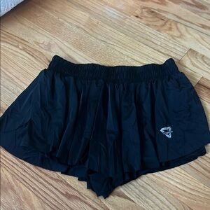 Black Athletic Shorts with Elastic Waistband